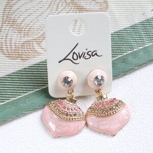 Lovisa Elegant Pink Crystal Dangle Earrings Chic Statement Fashion Jewelry